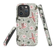 iPhone MagSafe Tough Case - Bird Pattern Green By Lee Foster Wilson
