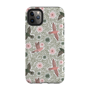 iPhone Tough Case - Bird Pattern Green By Lee Foster Wilson