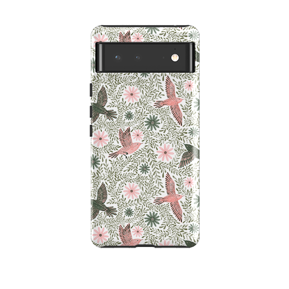 Google Tough Case -  Bird Pattern Green By Lee Foster Wilson