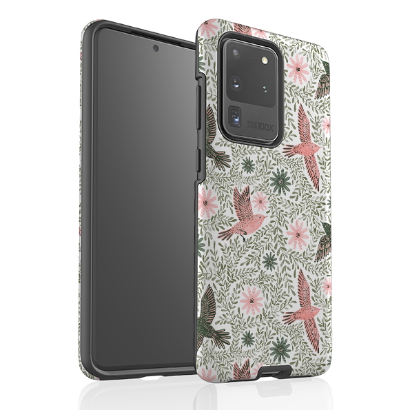 Samsung Tough Case - Bird Pattern Green By Lee Foster Wilson
