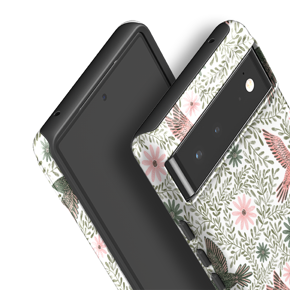 Google Tough Case -  Bird Pattern Green By Lee Foster Wilson
