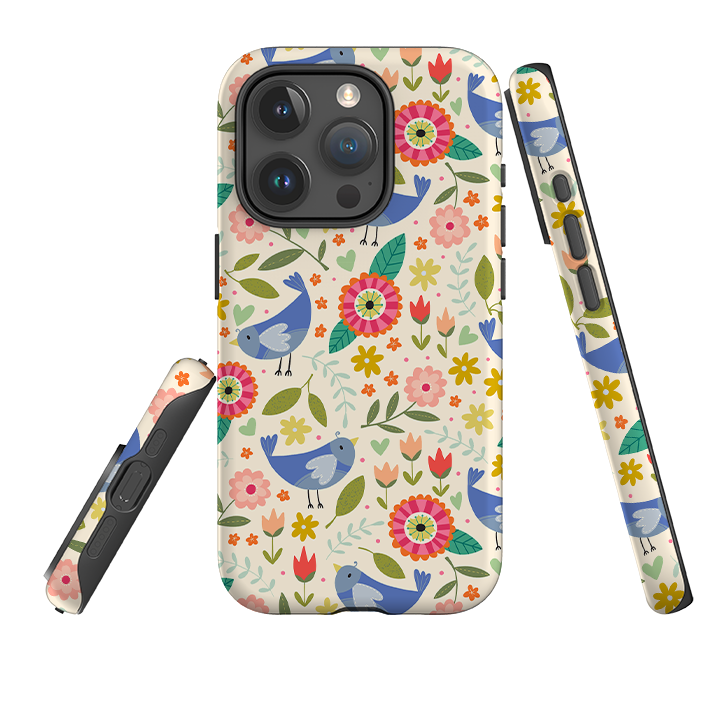 iPhone Tough Case - Bird Pattern I By Suzy Taylor