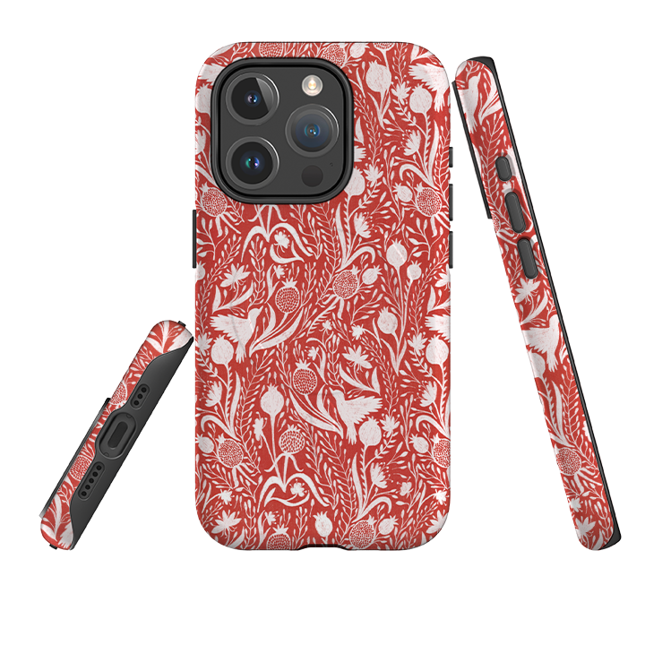 iPhone MagSafe Tough Case -  Birds and Pomegranates By Nina Pace