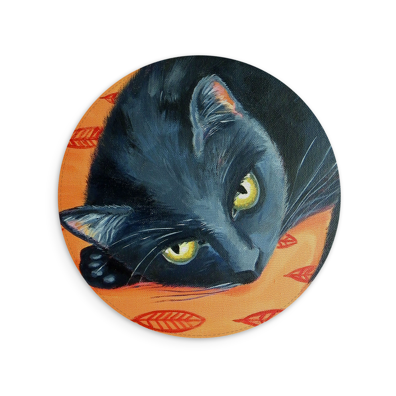 Black Cat Mouse Mat By Mary Stubberfield