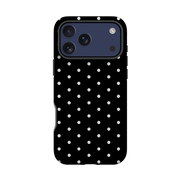 iPhone Tough Case - Black & White Polka Dot