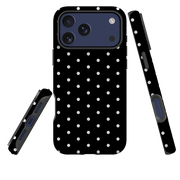 iPhone MagSafe Tough Case - Black & White Polka Dot