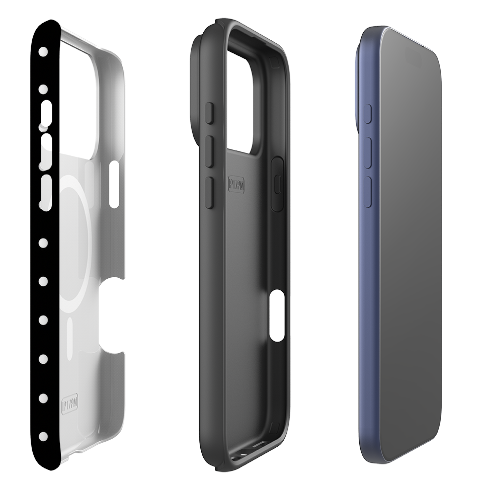 iPhone MagSafe Tough Case - Black & White Polka Dot