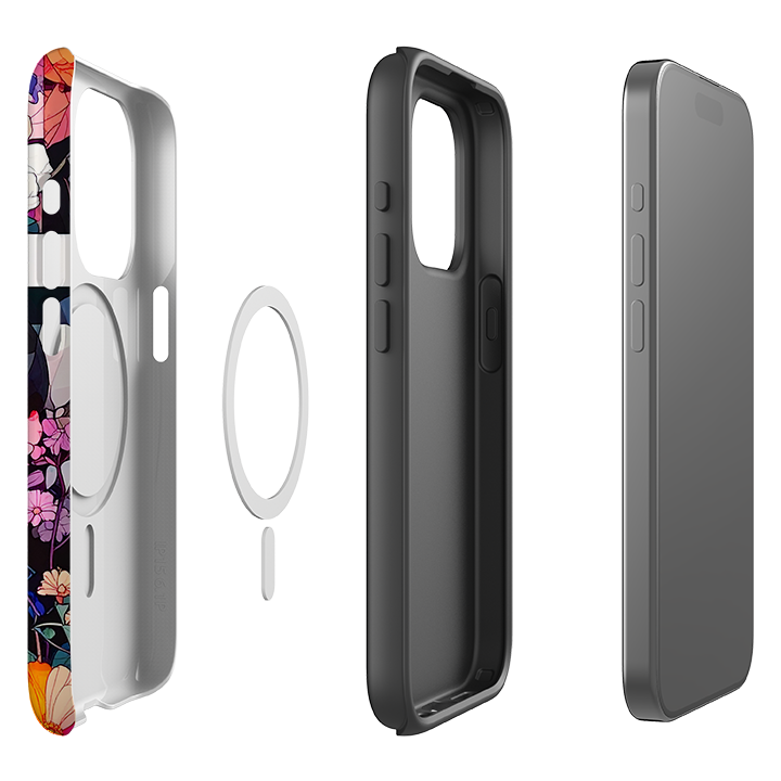 iPhone MagSafe Tough Case - Block Floral