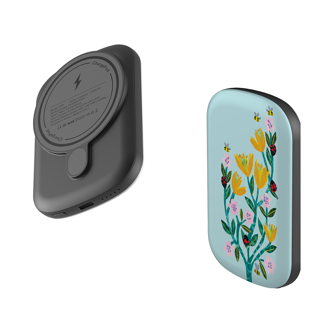 MagSafe Power Bank - Blossom and Ladybirds By Tracey English
