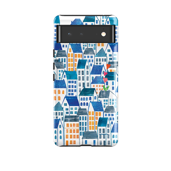 Google Tough Case -  Blue Rooftop Houses By Tracey English