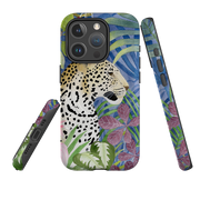 iPhone MagSafe Tough Case - Blue Jungle Leopard By Bex Parkin