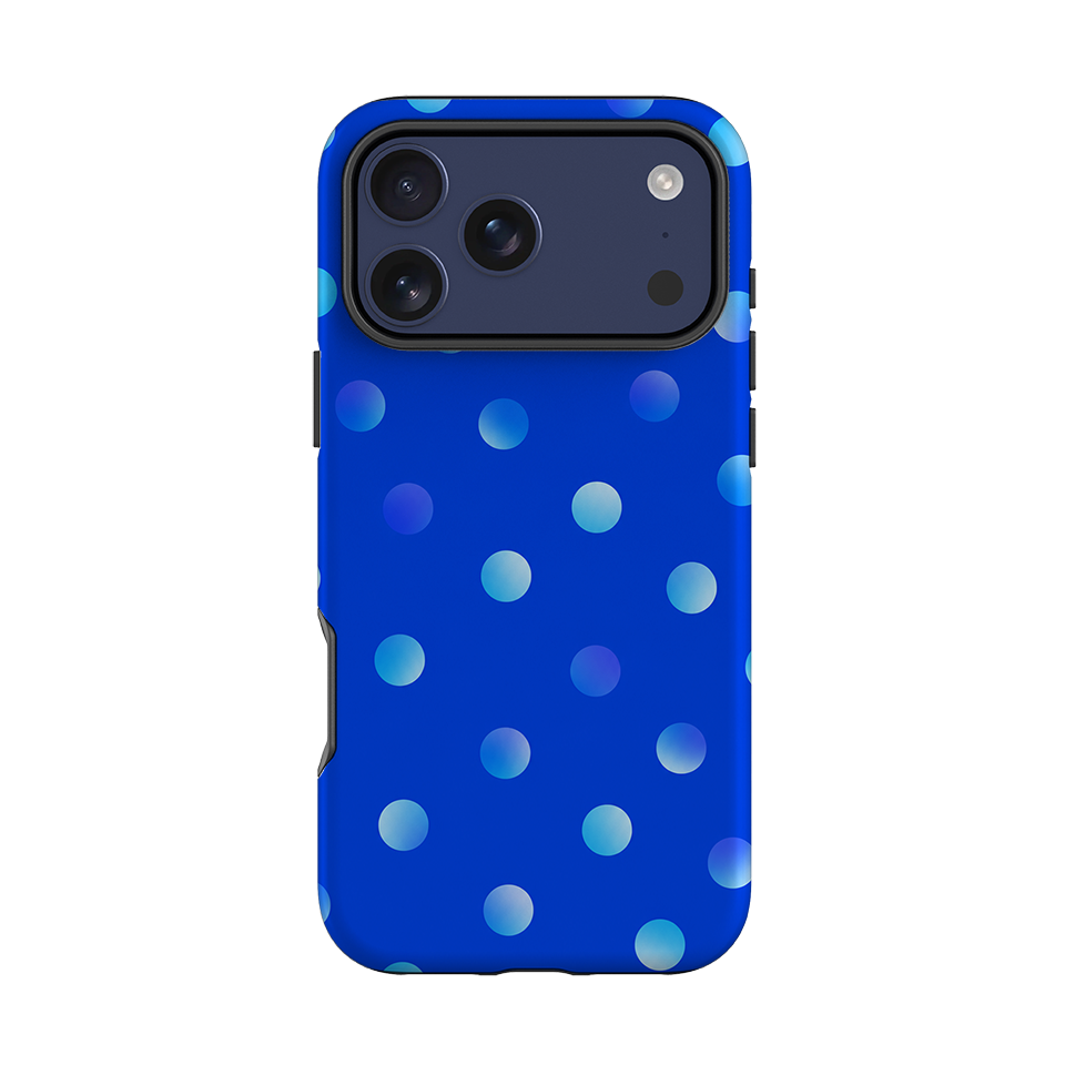 iPhone Tough Case - Blue Polka Dot
