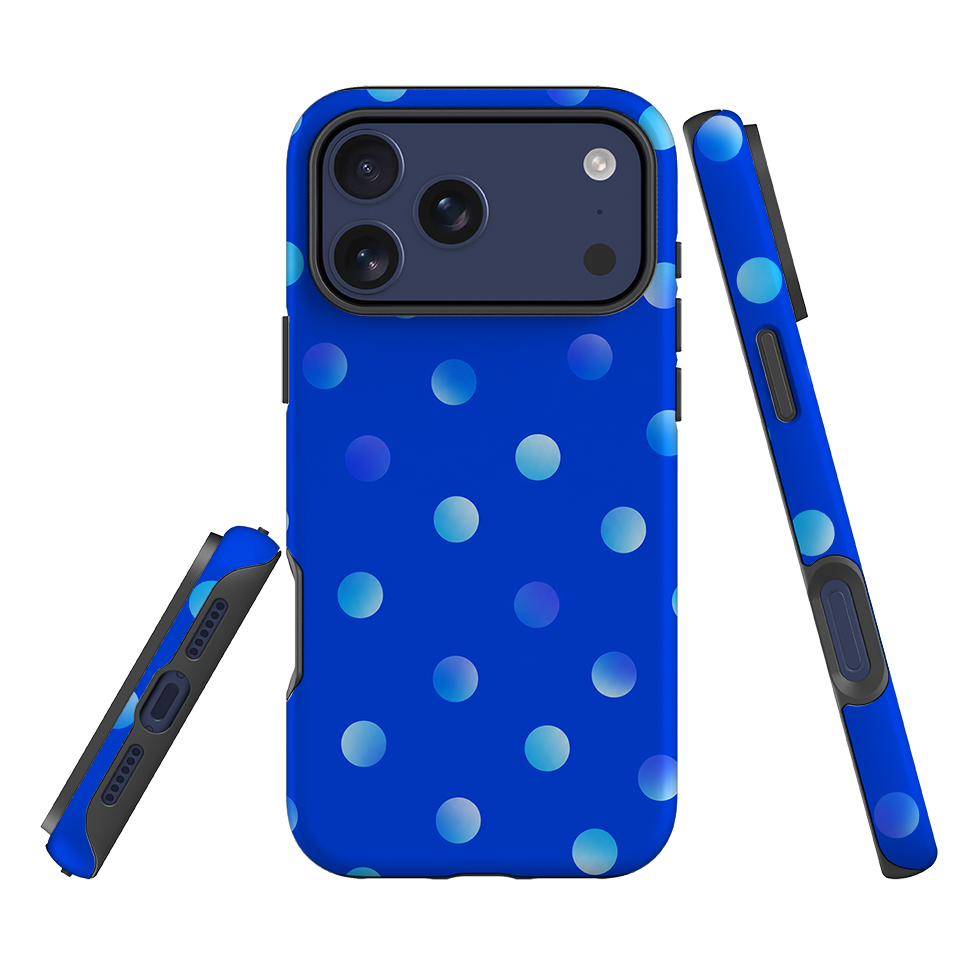 iPhone Tough Case - Blue Polka Dot