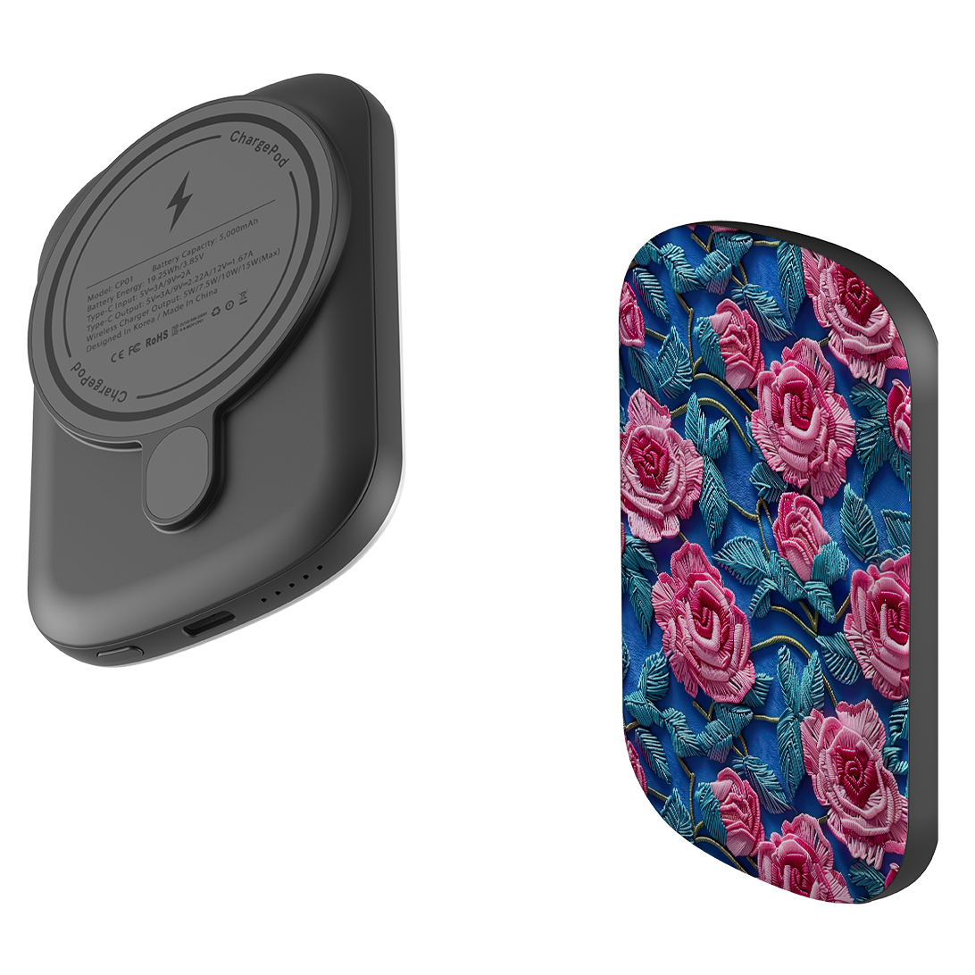 MagSafe Power Bank - Blue Summer Roses