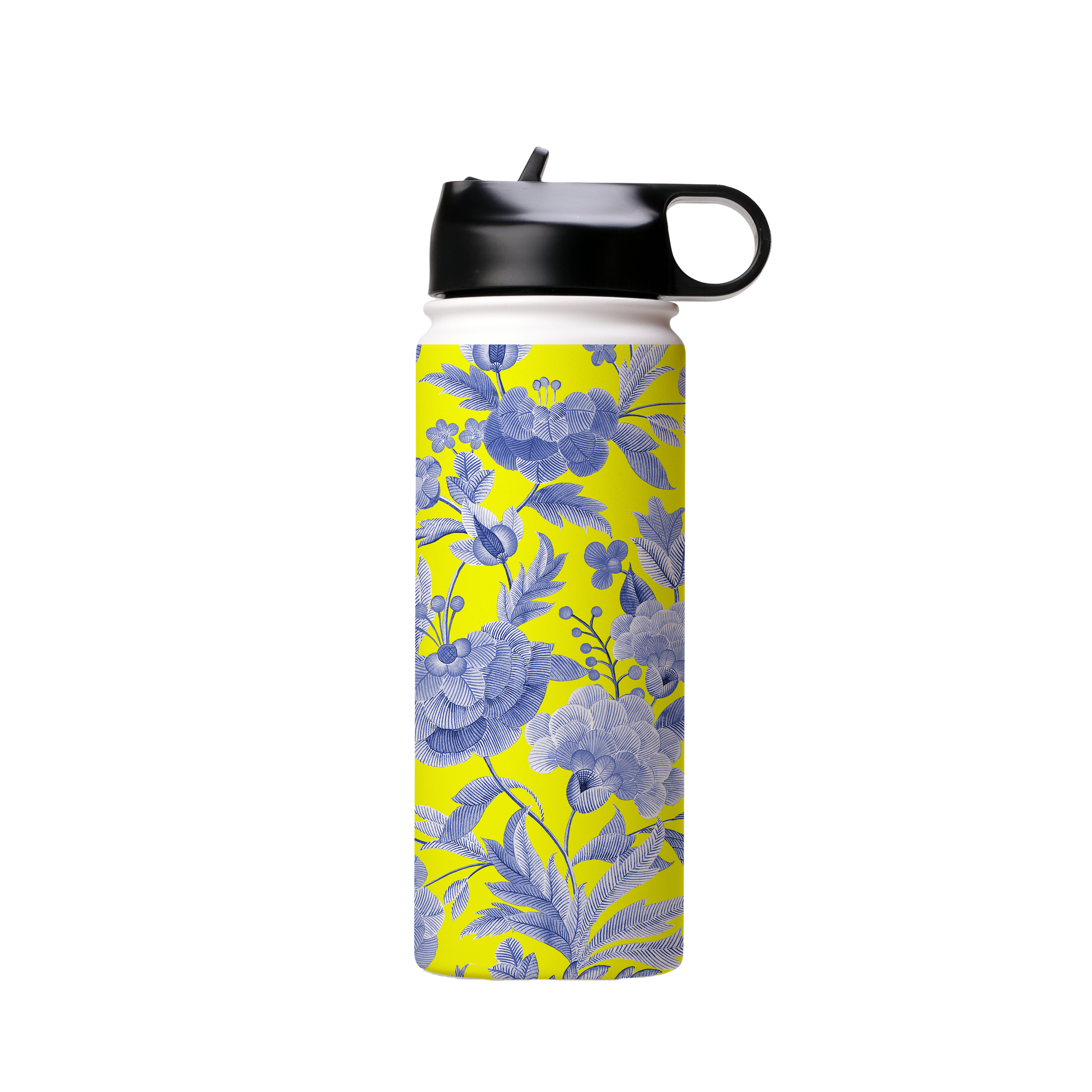 Blue Tapestry Yellow Insulated Stainless Steel Water Bottle