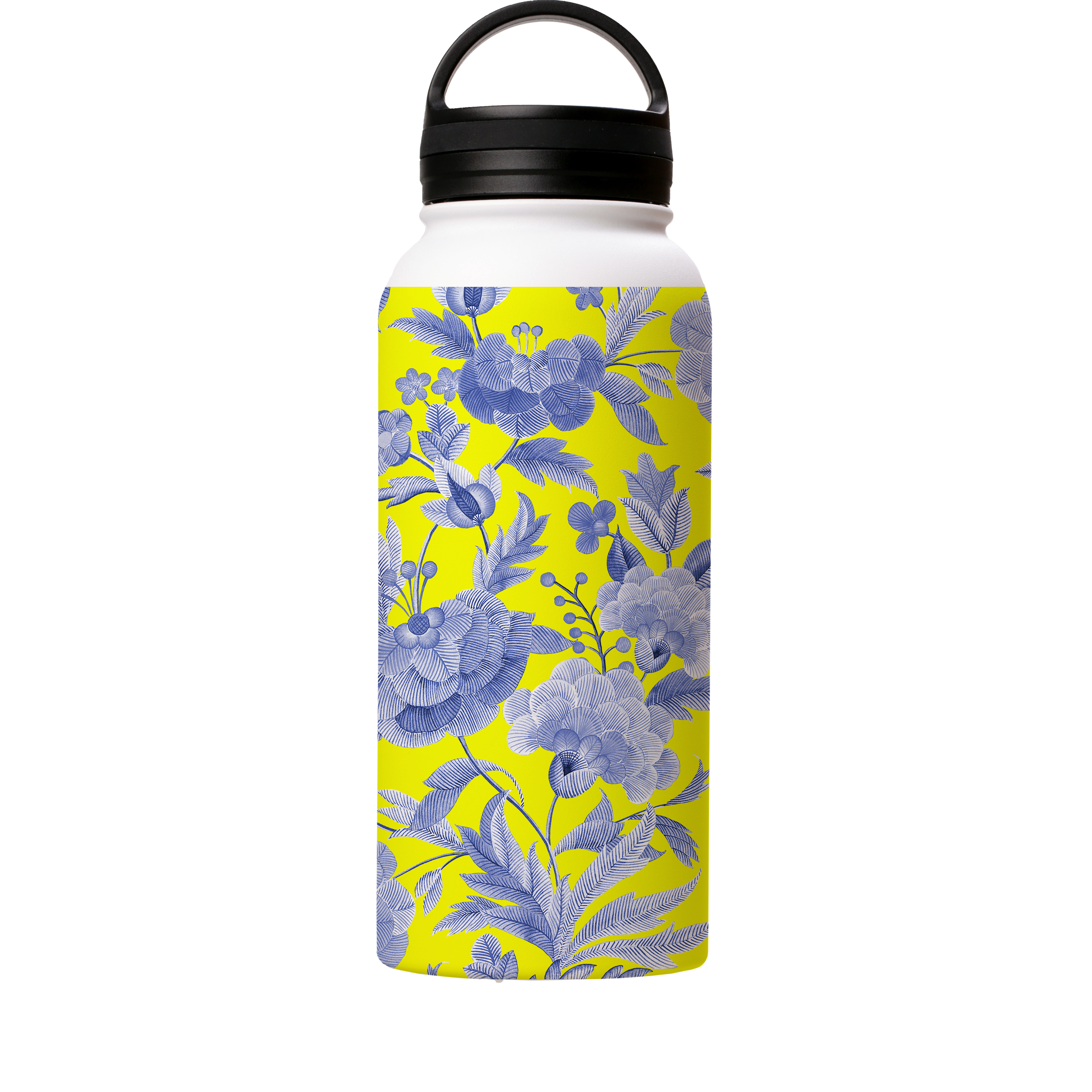 Blue Tapestry Yellow Insulated Stainless Steel Water Bottle