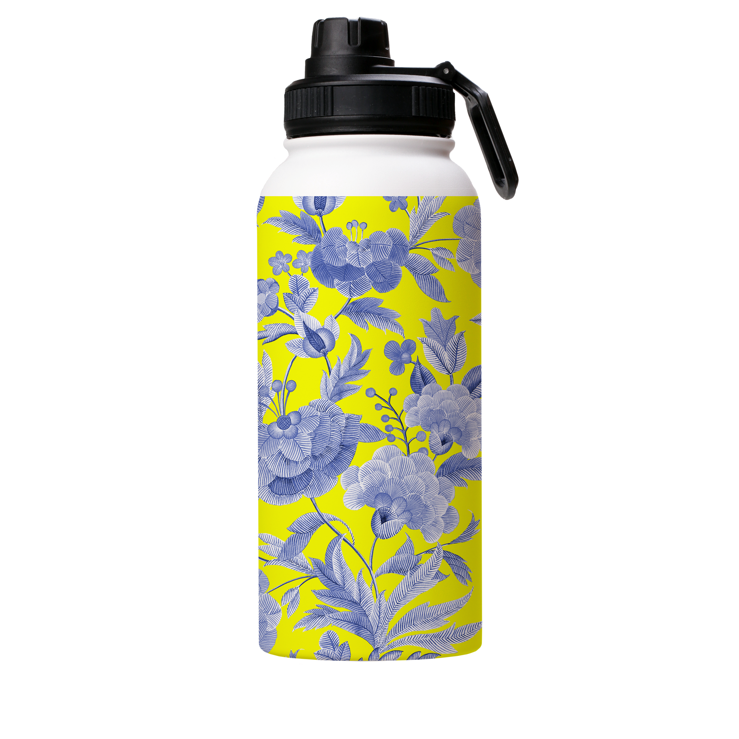 Blue Tapestry Yellow Insulated Stainless Steel Water Bottle