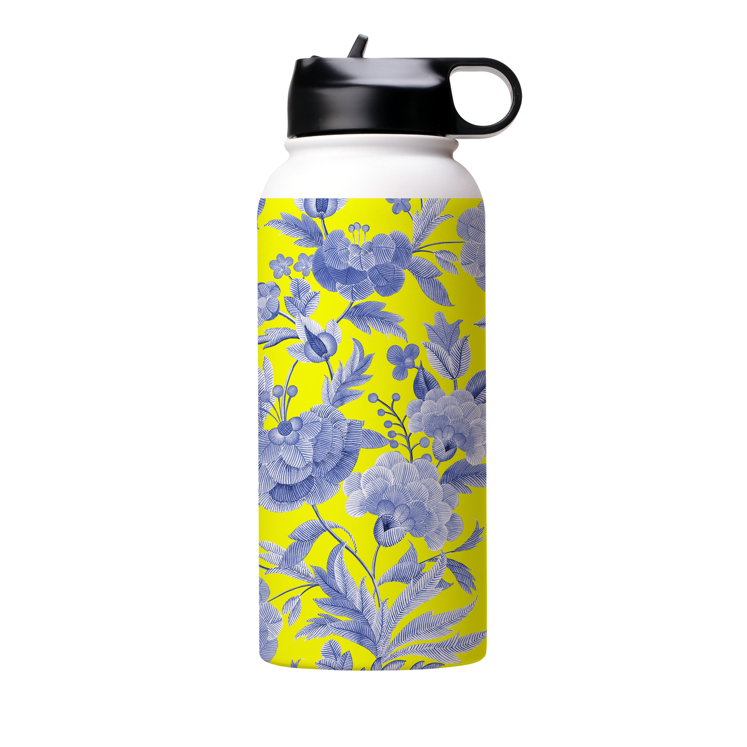 Blue Tapestry Yellow Insulated Stainless Steel Water Bottle