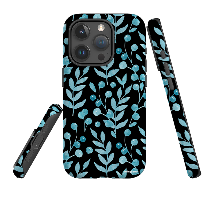 iPhone Tough Case - Blue Xmas Florals