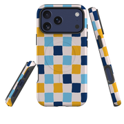 iPhone MagSafe Tough Case - Blue & Yellow Checkerboard