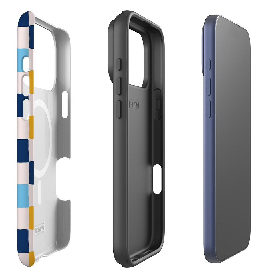 iPhone MagSafe Tough Case - Blue & Yellow Checkerboard