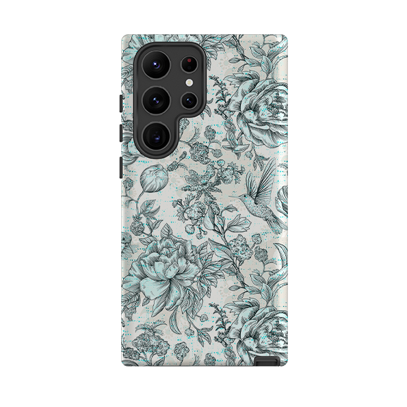Samsung Tough Case - Blue peonies