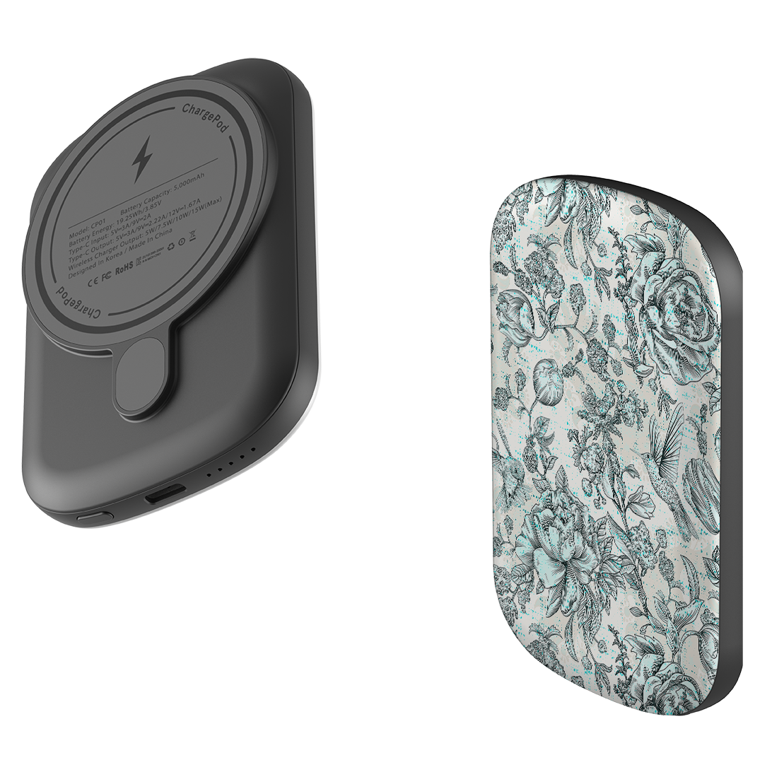 MagSafe Power Bank - Blue Peonies