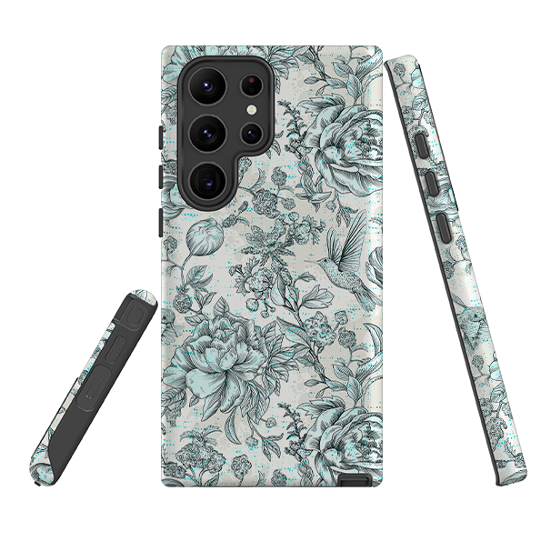 Samsung Tough Case - Blue peonies
