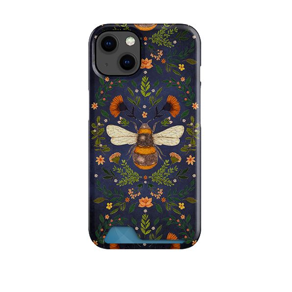 Botanical Bee Blue By Jade Mosinski Case and Card Case