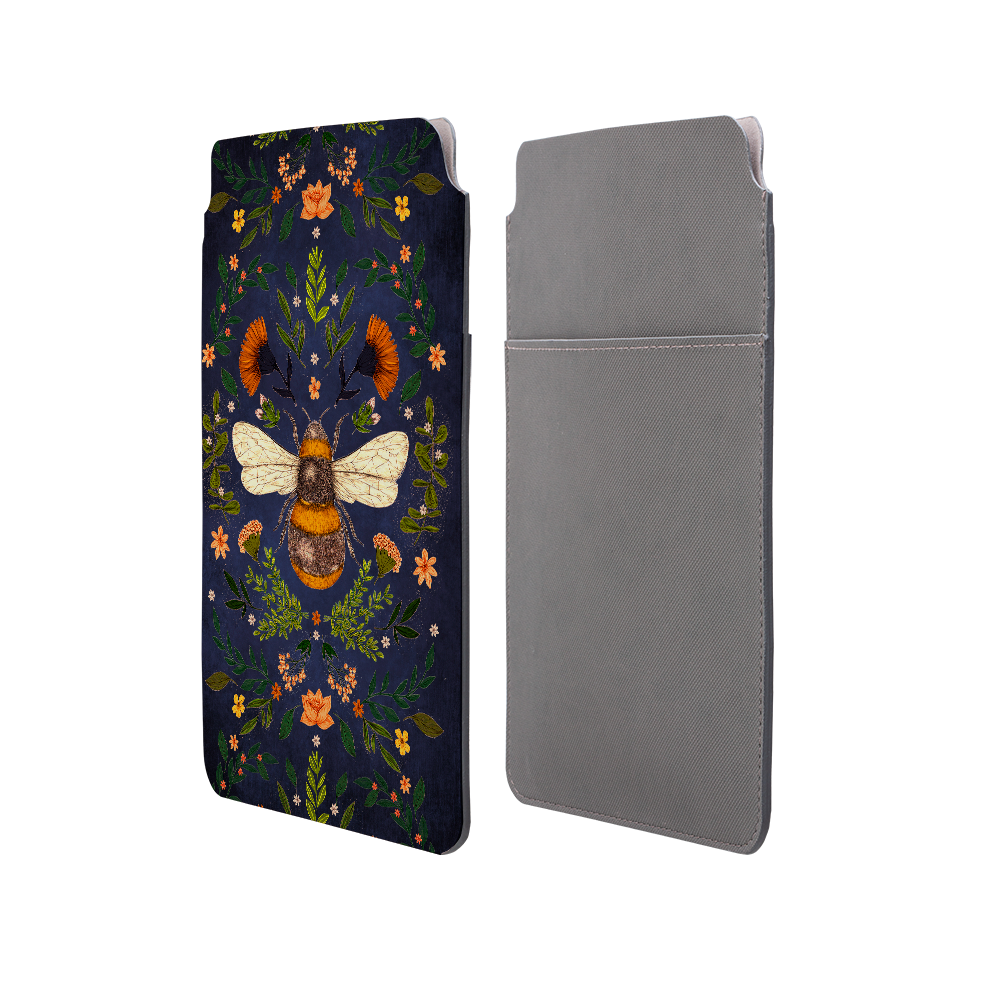 Botanical Bee Blue By Jade Mosinski Laptop, Kindle & iPad Sleeve