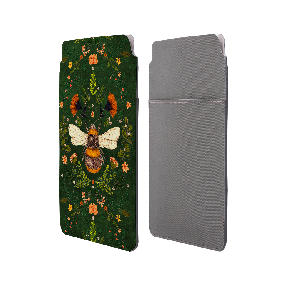 Botanical Bee Green By Jade Mosinski Laptop, Kindle & iPad Sleeve