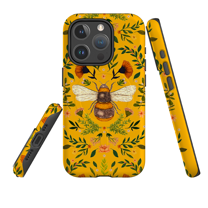 iPhone MagSafe Tough Case -  Botanical Bee Honey By Jade Mosinski