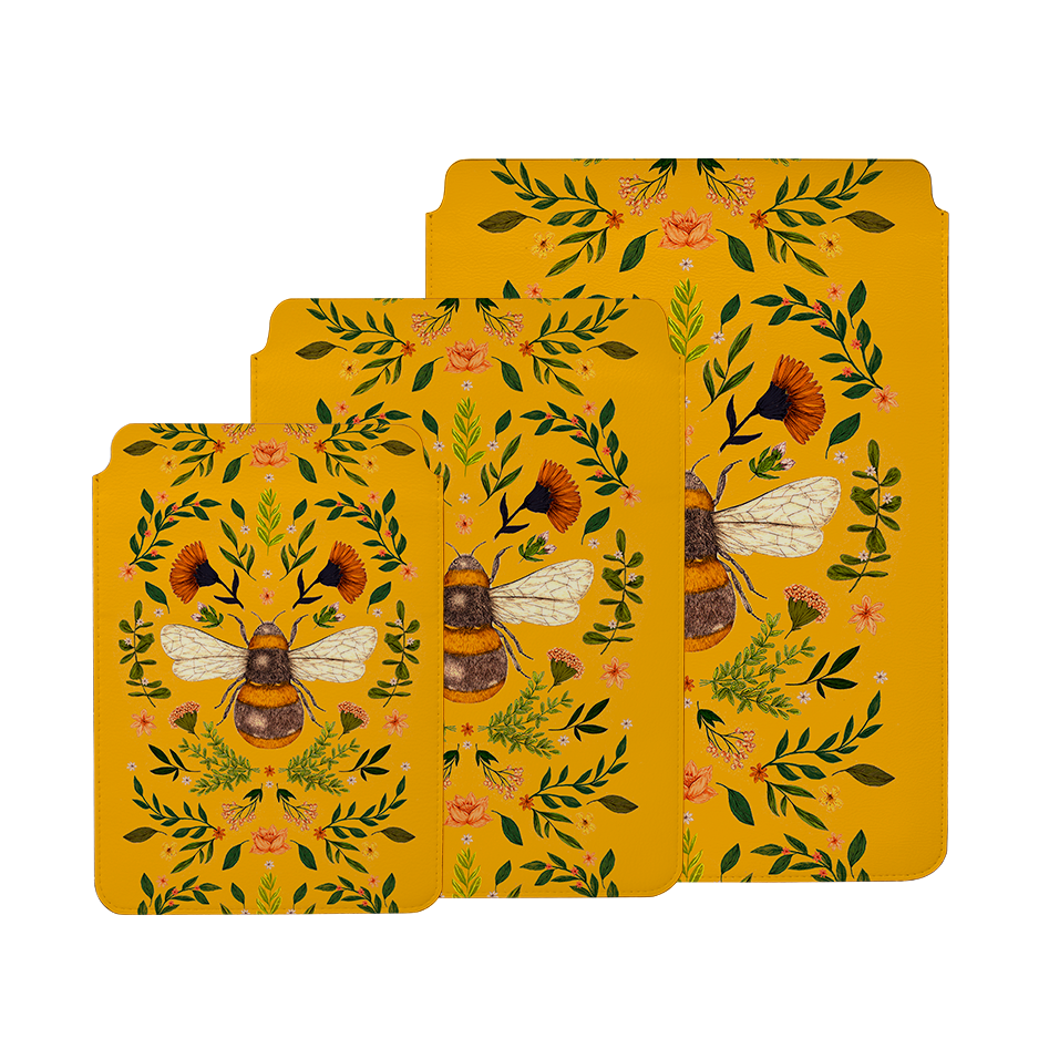 Botanical Bee Honey By Jade Mosinski Laptop, Kindle & iPad Sleeve