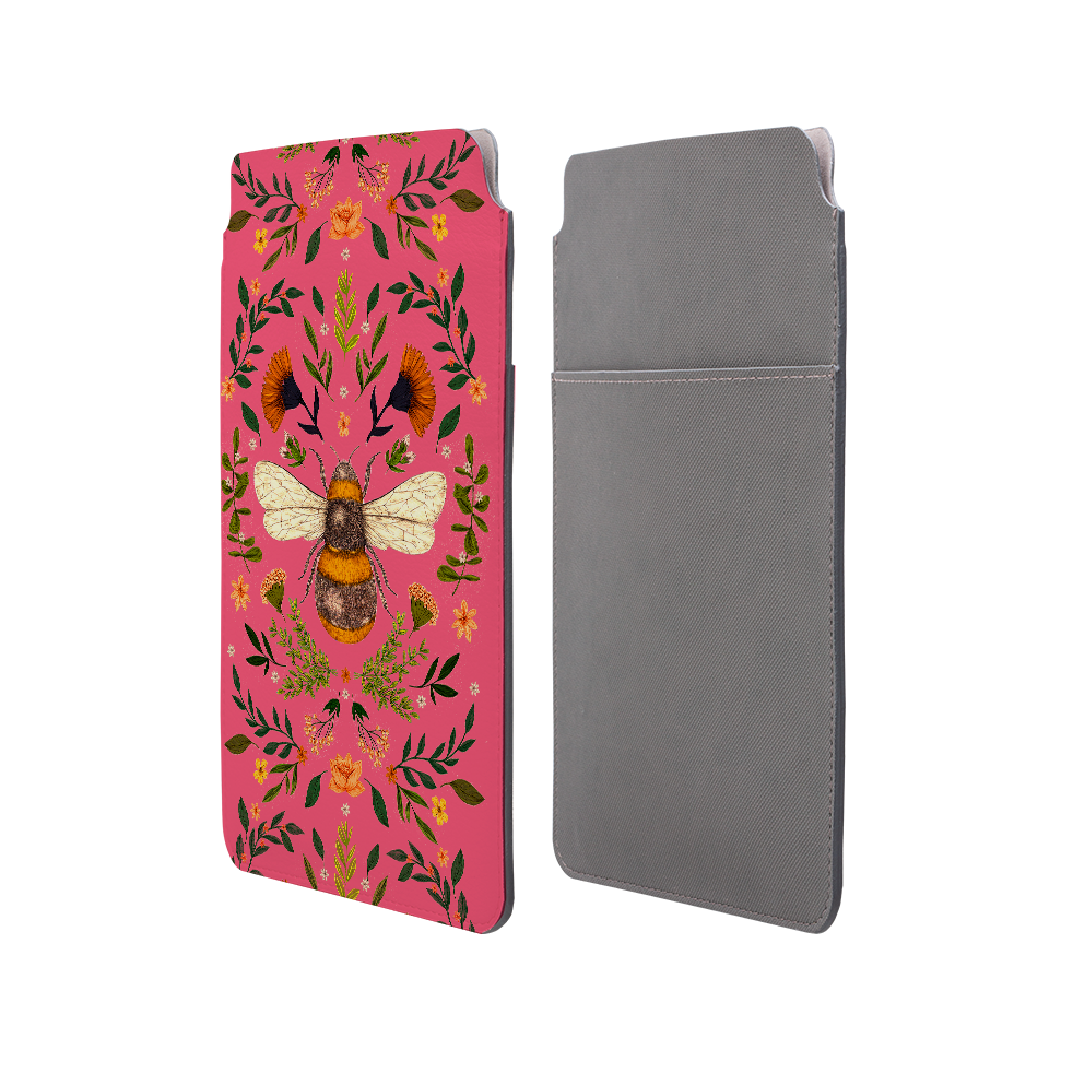 Botanical Bee Peach By Jade Mosinski Laptop, Kindle & iPad Sleeve