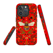 iPhone MagSafe Tough Case -  Botanical Bee Red By Jade Mosinski