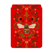 Botanical Bee Red By Jade Mosinski Laptop, Kindle & iPad Sleeve