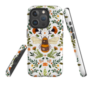iPhone MagSafe Tough Case -  Botanical Bee White By Jade Mosinski