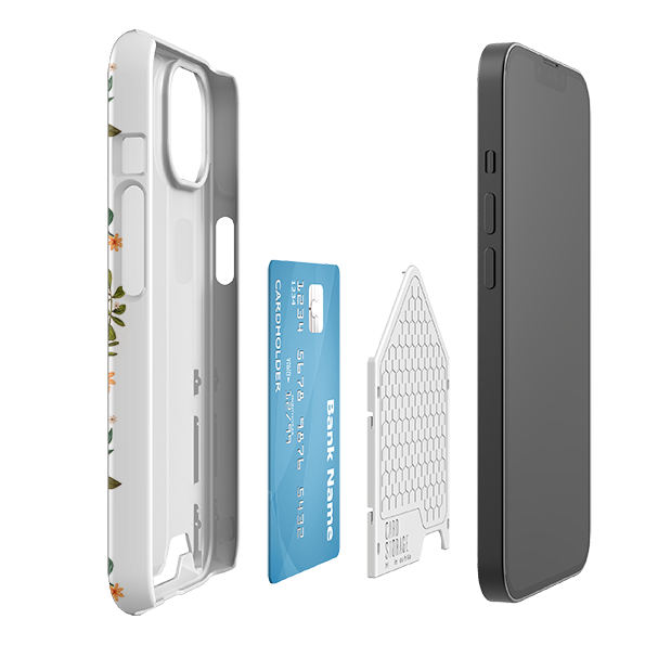 Botanical Bee White By Jade Mosinski Case and Card Case