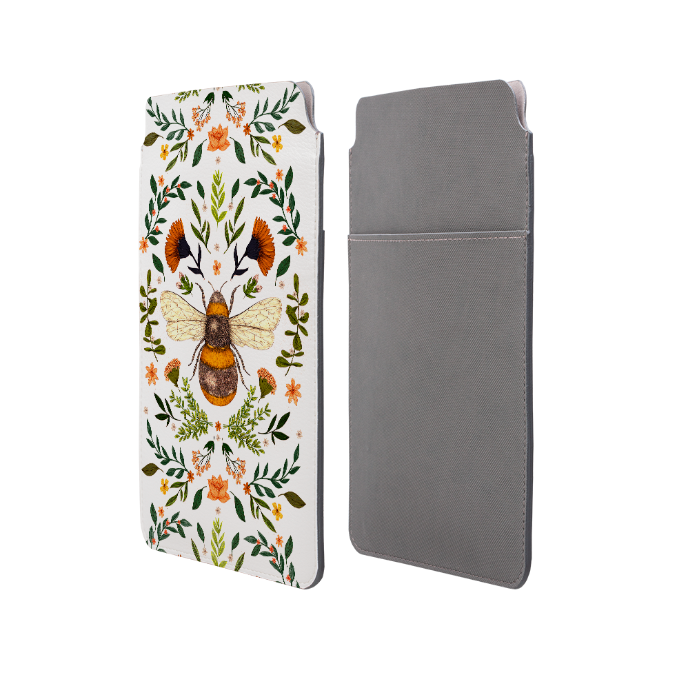 Botanical Bee White By Jade Mosinski Laptop, Kindle & iPad Sleeve