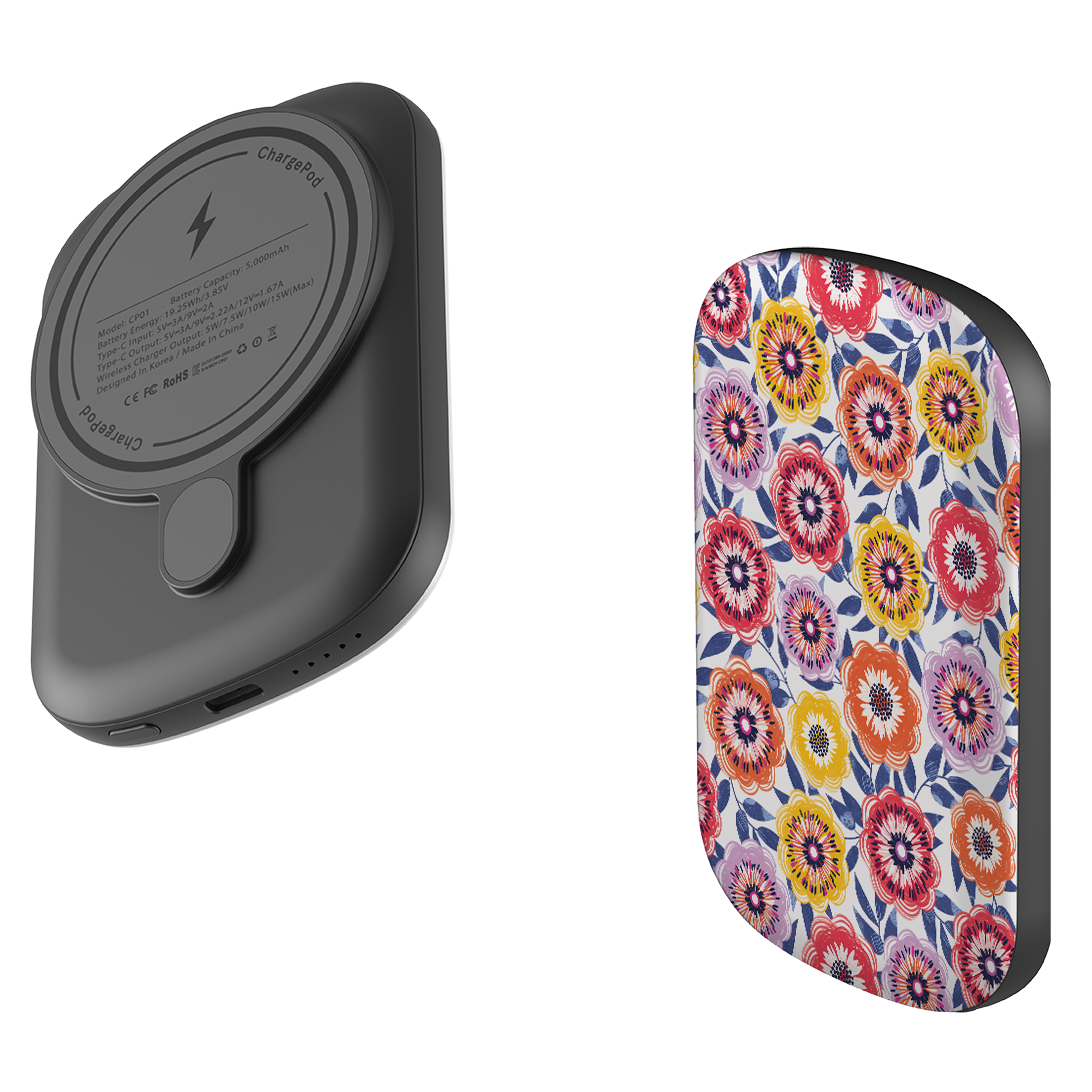 MagSafe Power Bank - Bright Blooms I By Ali Brookes