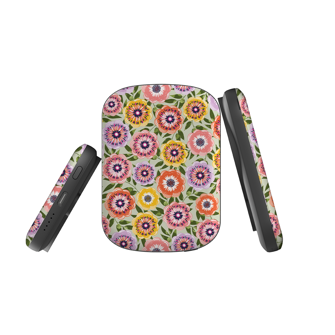 MagSafe Power Bank - Bright Blooms II By Ali Brookes