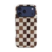 iPhone Tough Case - Brown Checkerboard