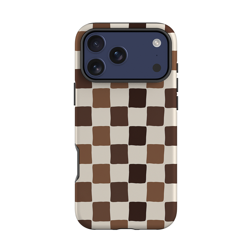 iPhone Tough Case - Brown Checkerboard