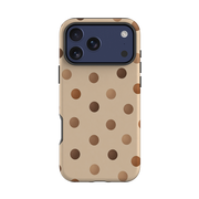 iPhone Tough Case - Brown Polka Dot