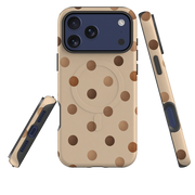 iPhone MagSafe Tough Case - Brown Polka Dot