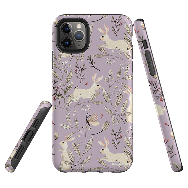 iPhone Tough Case - Bunnies Mauve By Katherine Quinn