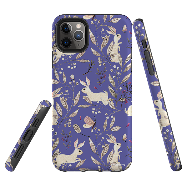iPhone Tough Case - Bunnies Periwinkle By Katherine Quinn