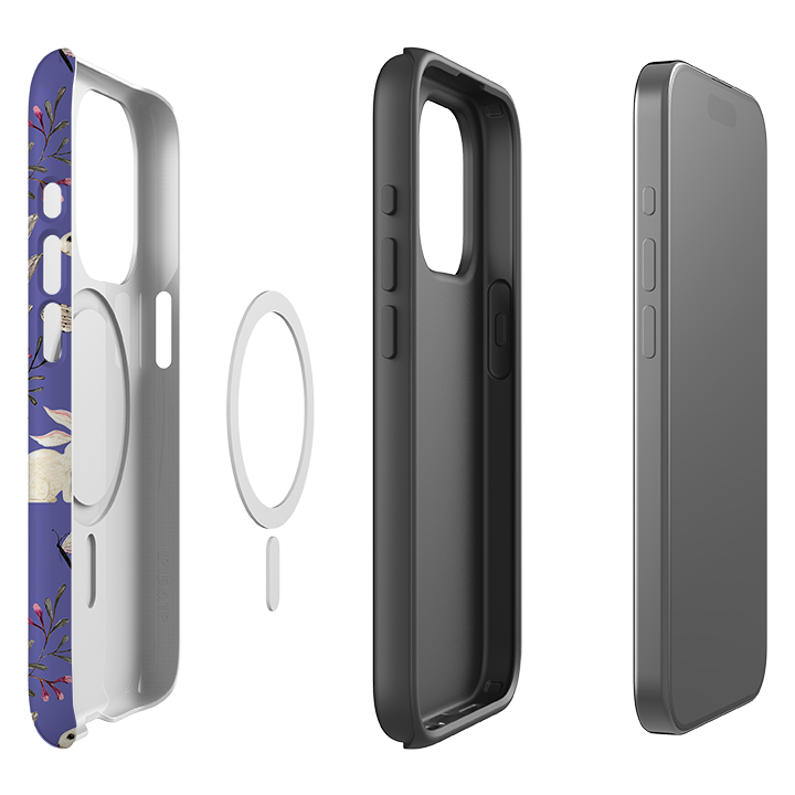 iPhone MagSafe Tough Case - Bunnies Periwinkle By Katherine Quinn