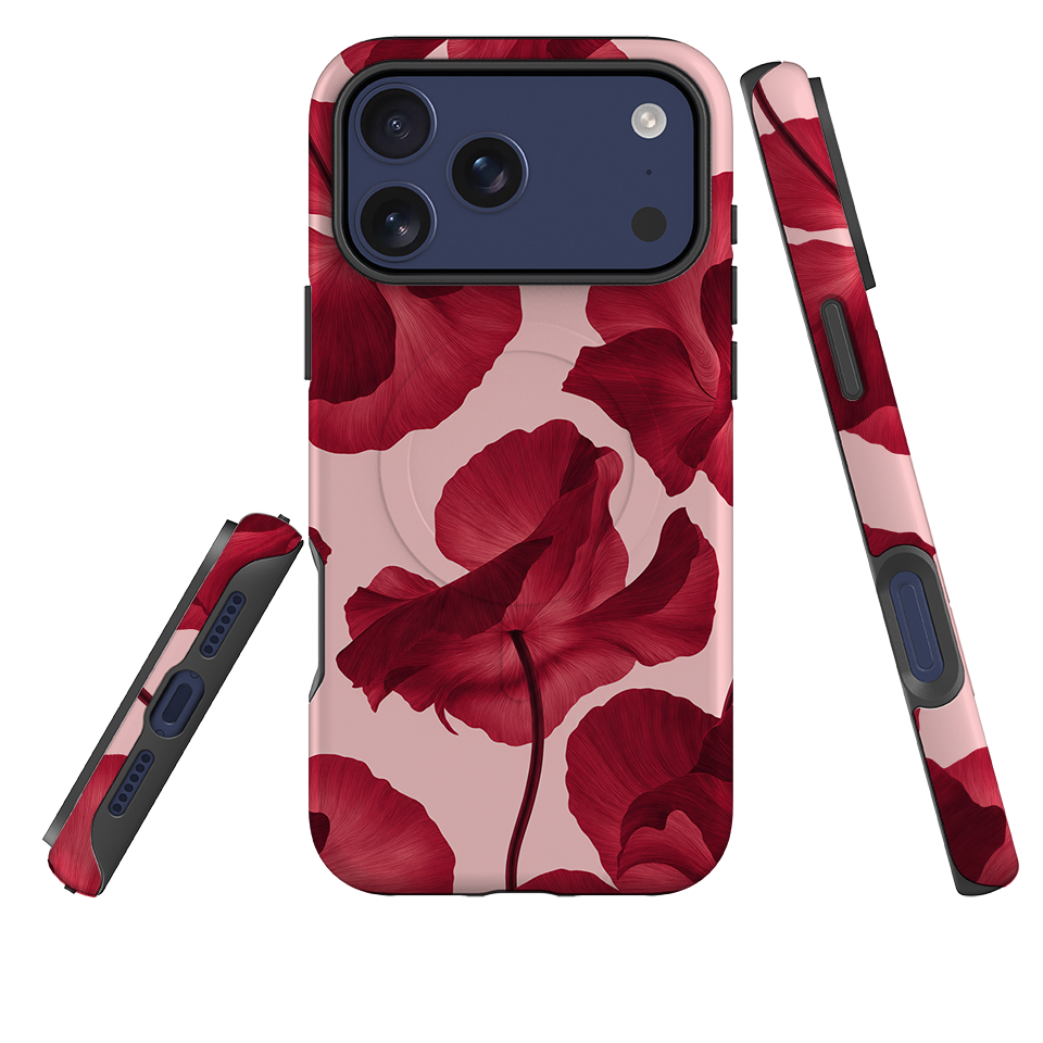 iPhone MagSafe Tough Case - Burgundy Poppy