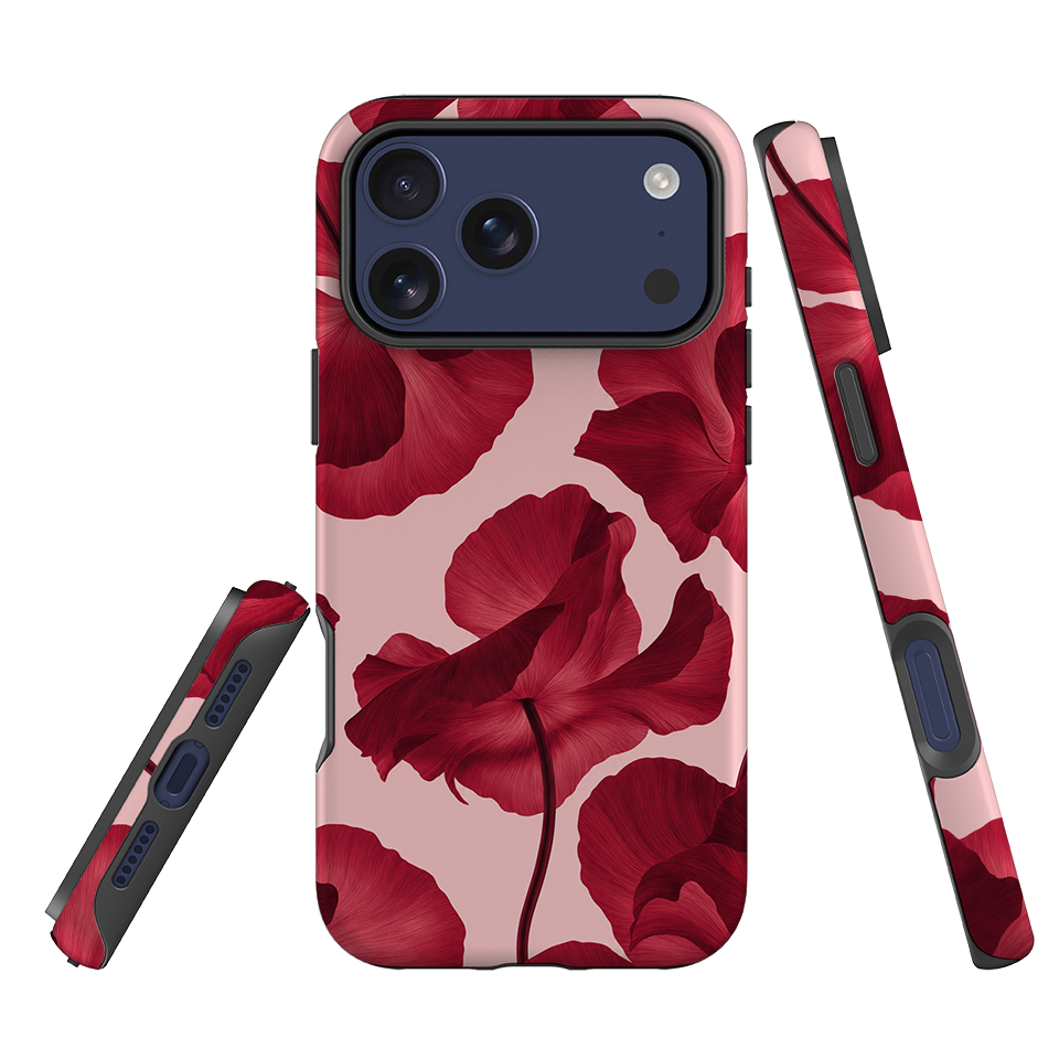 iPhone Tough Case - Burgundy Poppy